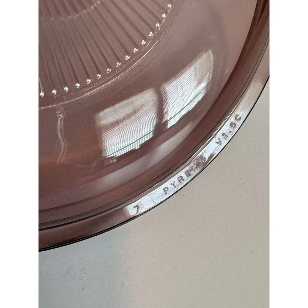 Vintage Pyrex Cranberry Glass‎ Lid 7